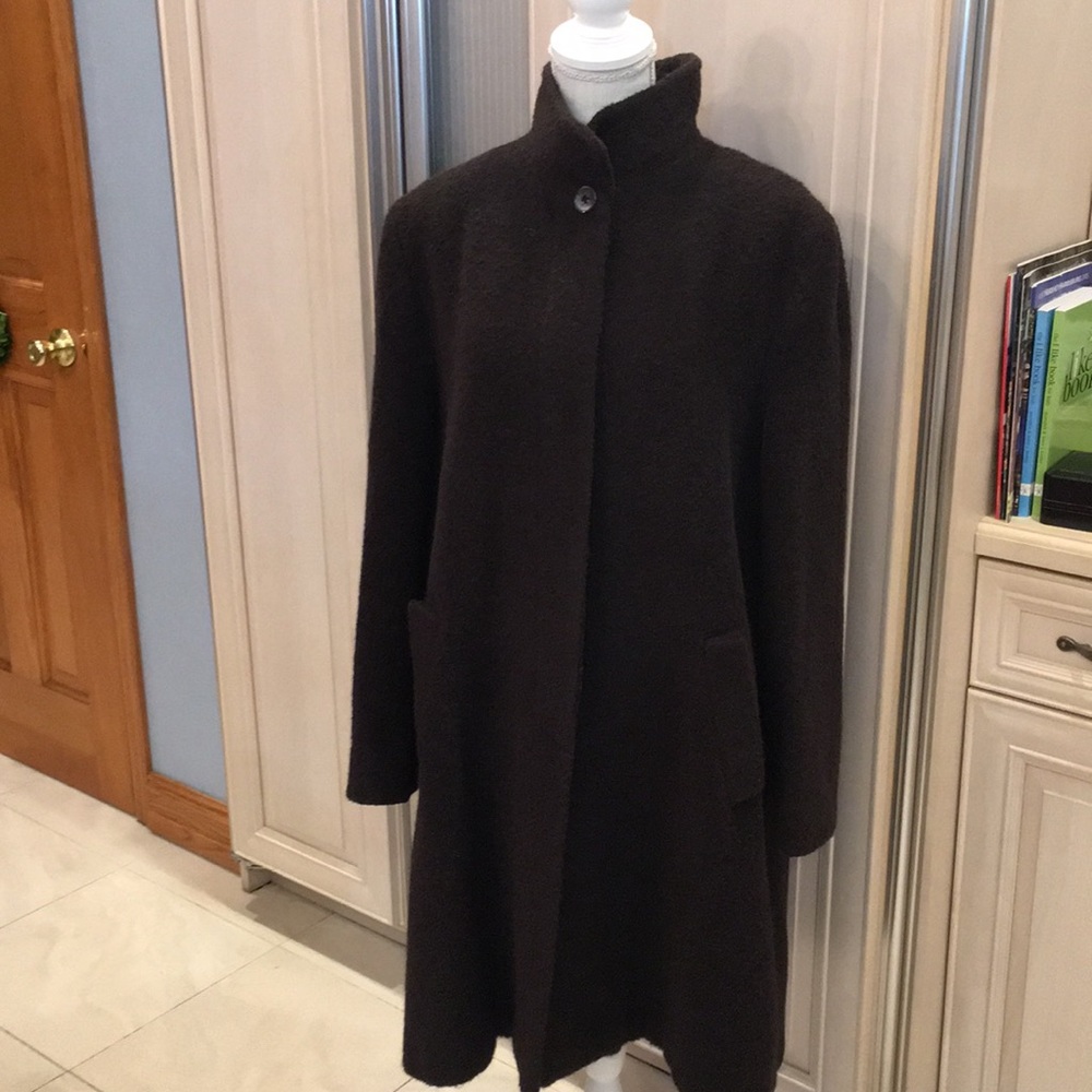 Vintage chocolate Searle Boiled soft new wool old school dress coat